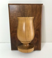 Myrtle Craft Studio Oregon Myrtlewood Goblet Shaped Hanging Wall Vase Wall Art