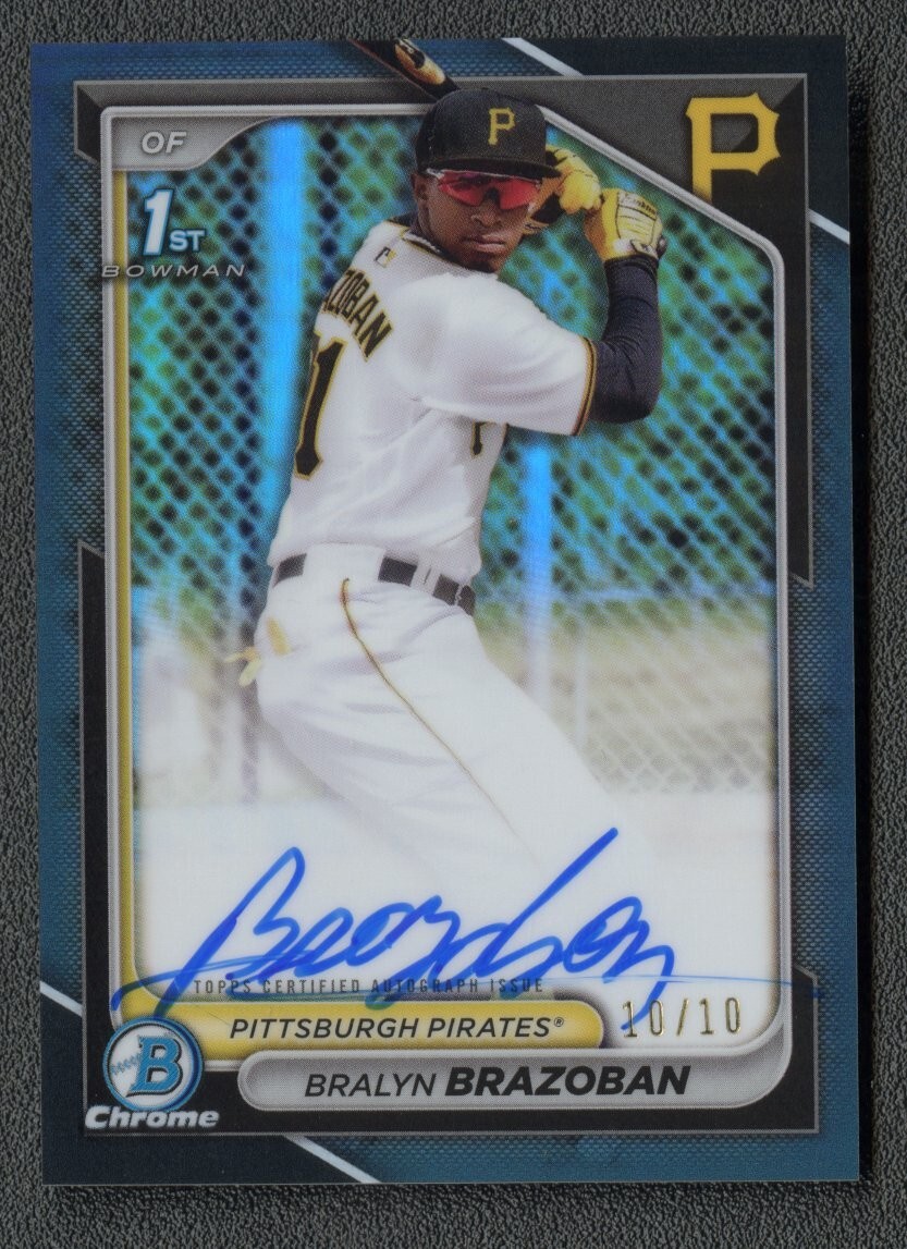 2024 Bowman Chrome Baseball Bralyn Brazoban Black Refractor 1st Auto /10