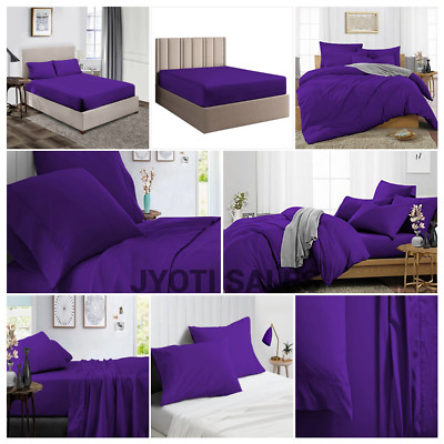 100% Cotton 1000 Thread Count Purple Solid Select Sheets OR Duvet Covers