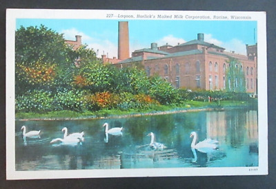Lagoon Horlick's Malted Milk Corp. Racine WI Unposted Linen Postcard