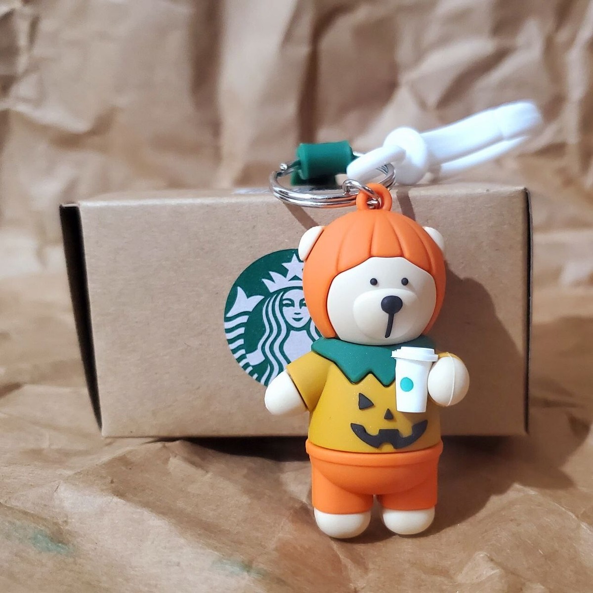 Starbucks Mexico Halloween Pumpkin Bearista Keychain Clip
