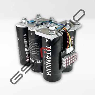 40Ah TITANIUM 13.8V Battery - 6 LTO Cells with BMS and Bars - 21x14x21cm