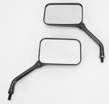 Emgo Universal Rectangular Mirror - GP Deluxe - Short Stem - Black - 130mm x 85m