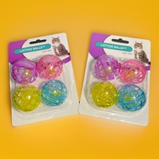 Lot Of 2 Lattice Balls Cat Toys Bells Inside 8 Total New