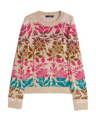 Max Mara Designer Floral Sweater Size Small Multi-colored Fall/Winter/Holiday