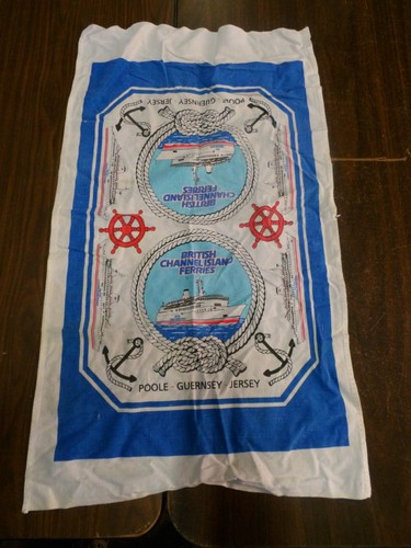British Channel Island Ferries Souvenir Tea Towel 28" x 16"