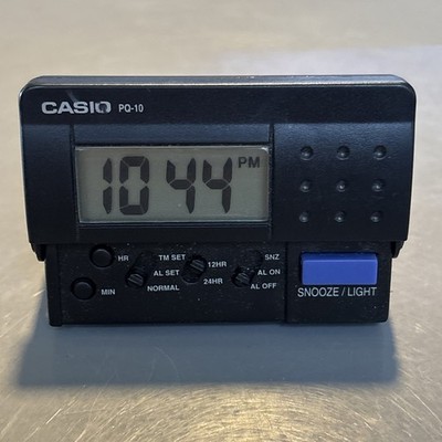 Vintage Casio PQ-10 Travel Alarm Clock Snooze Light 12hr / 24hr - Works!