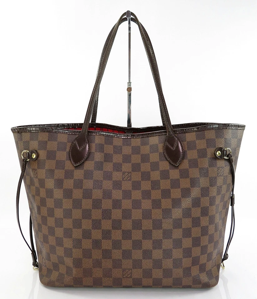 Подлинный LOUIS VUITTON Neverfull MM Damier Ebene сумка с короткими ручками сумочка #61473 - Изображение 3 из 4