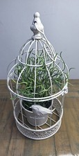 Metal Wirework Hanging Bird Cage Planter Very Good Condition