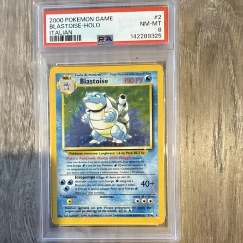 Pokémon Blastoise 2000 Pokémon Game Holo Rare Italian PSA 8 2/102