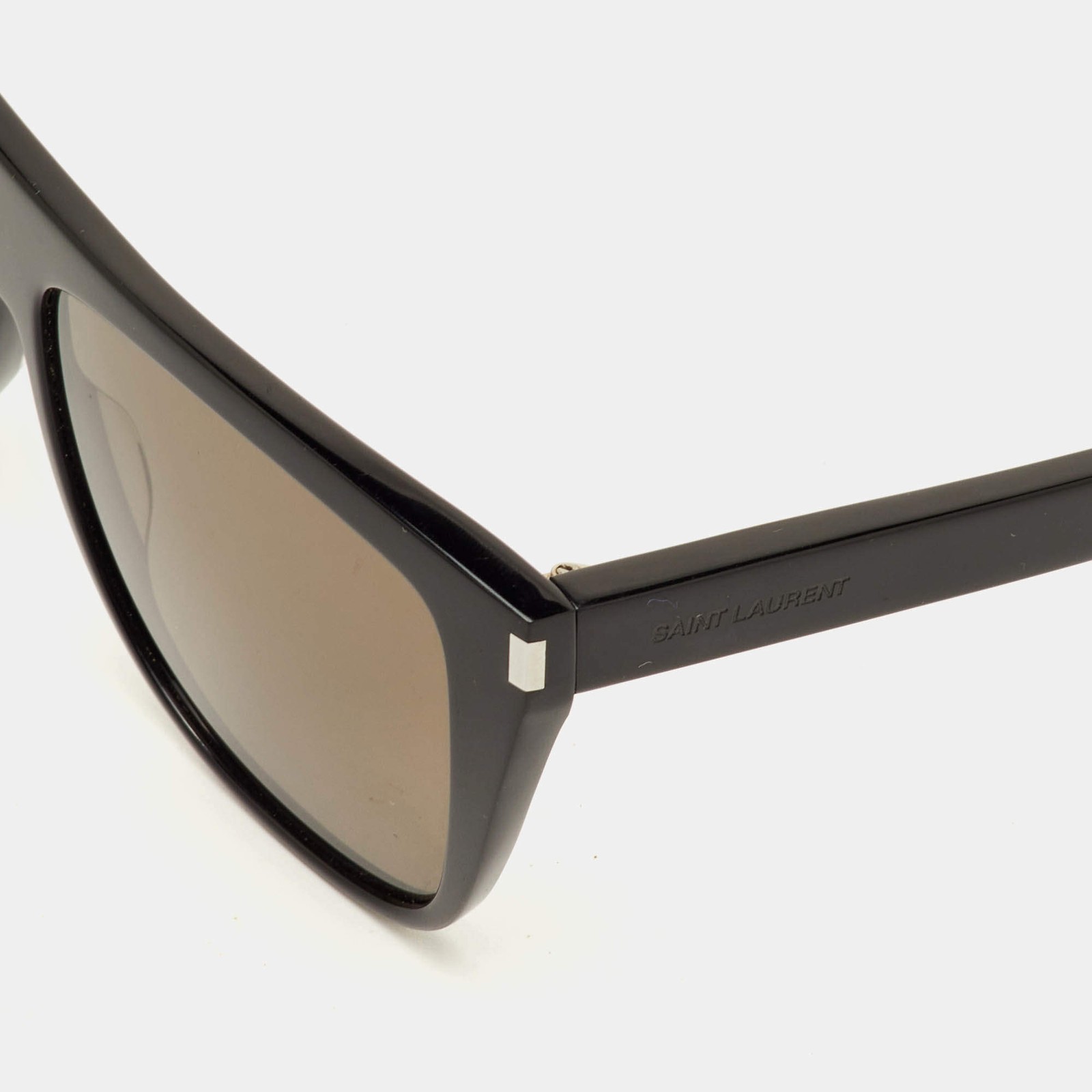 Saint Laurent BlackGrey Acetate SL 1 Rectangular Sunglasses thumbnail 2