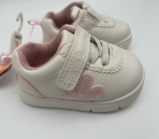 Carter's Every Step Morgan White pink Flower Baby Shoes Size 3 6-9 Months NEW
