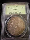 1885-O Morgan Silver Dollar PCGS MS62