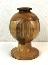 Vintage Beautiful Wood Hand Turned Vase Lidded Vesselo Boho Art STudio