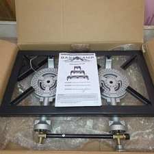 Basecamp Double Burner Angle Iron Camping Stove, Black F235830