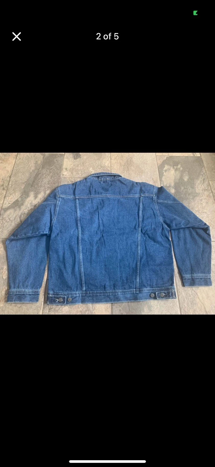 Men's Blue Denim Trucker Jacket 100% Cotton Button Front Pockets XL 44" image 2