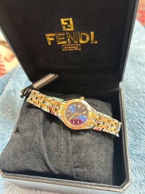 FENDI ゴールド 腕時計 Fendi 900G Watch - Gold Dial, Brown Band | Chicago Pawners & Jewelers