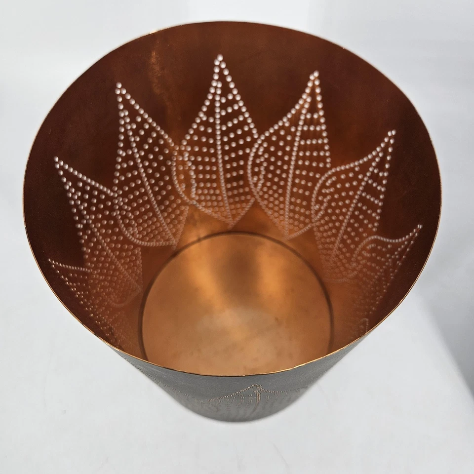 Candelabros grande pequeño corte hoja negra barril cobre huracán Foto 3 de 4