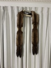 Cain-Sloan Vintage Mink Fur Stole Wrap Brown Ivory Fur Salon Nashville