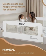 HOMEAL Bed Rail for Toddlers - 59"x24" Foldable Toddler Bed Rails for King, Q