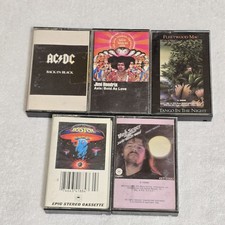 VTG Classic Rock Cassette Lot AC/DC Jimi Hendrix Fleetwood Mac Boston Bob Seger