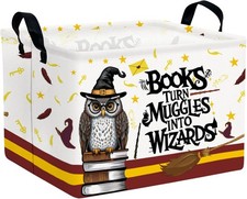 Magic Nursery Baby Gift Basket with Feather Hat Book Broomstick Wand Owl Toy