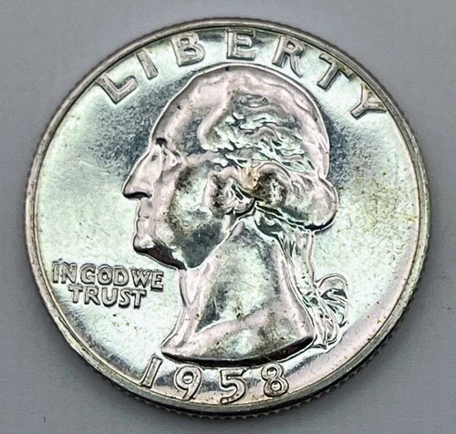 1958 Proof Washington Quarter 90% Silver USA Coin