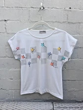 Vintage 80s Hang Ten Shirt w/ Palm Trees & Checks Size S (EH)