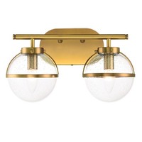 Badezimmerlampe Wand Spiegel Metall Glas B: 38 Cm IP44 In Messing Antik Leuchte