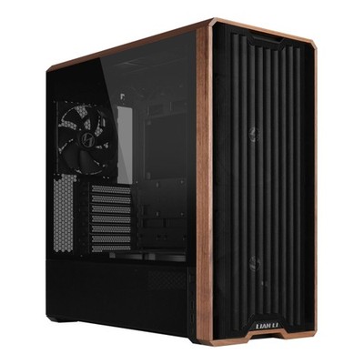 Lian-Li LAN217X Computer Case - mid-tower Steel 4mm TG Wood Black Retail