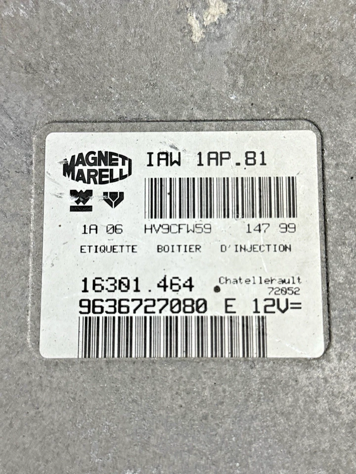 CALCULATEUR MOTEUR PEUGEOT 206 1.4i 9636727080 16301.464  IAW 1AP.81 A DECODER - Photo 2/4
