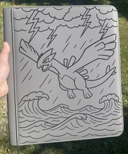 Pokémon XL TOP LOADER LUGIA Laser Engraved Binder/ Made To Order!  USA SELLER