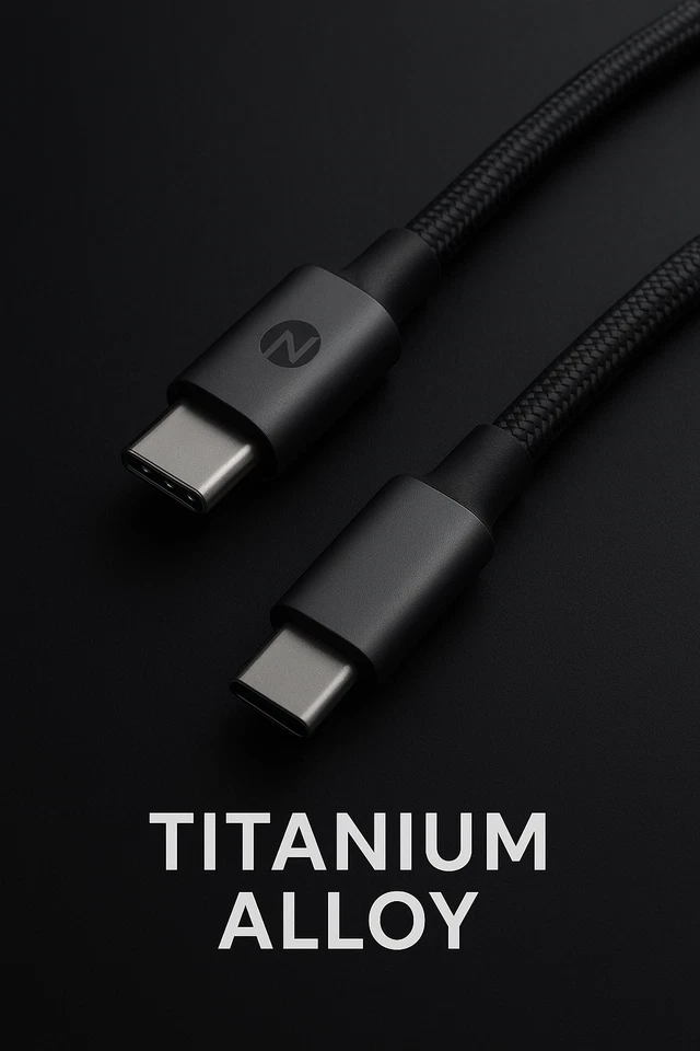 Cable de carga rápida 2M PD 27W USB-C a C – Titanio trenzado carga Android Foto 3 de 4