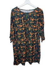 PrettyLittleThing Womens 12 T Shirt Mini Dress Camo Green Orange Fall Casual