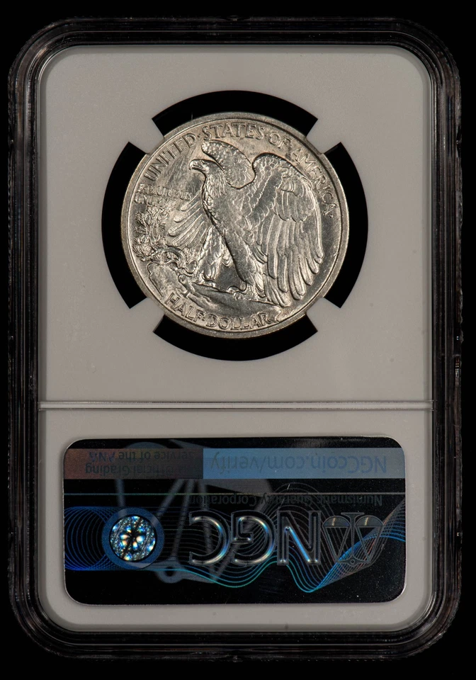 Medio dólar de plata Walking Liberty 1916 50c - fecha clave - detalles NGC AU - B5265 Foto 2 de 4