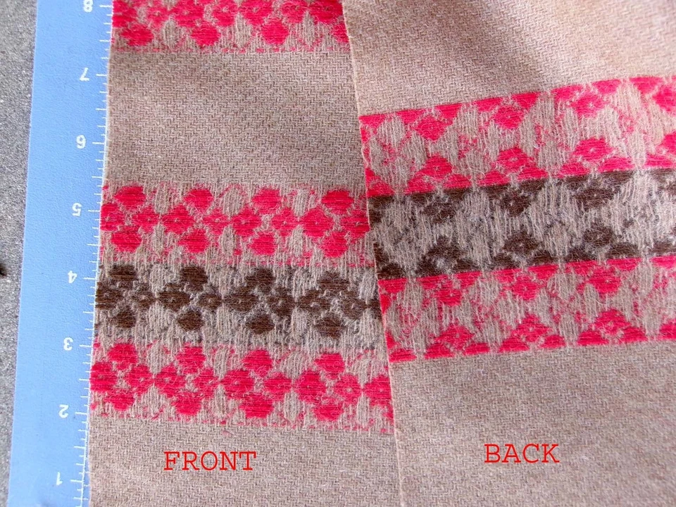 ~1 yd 1970s Wool Fabric Woven Flowers Skirt Length Vintage TWEED Woven Twill - Image 2 of 4