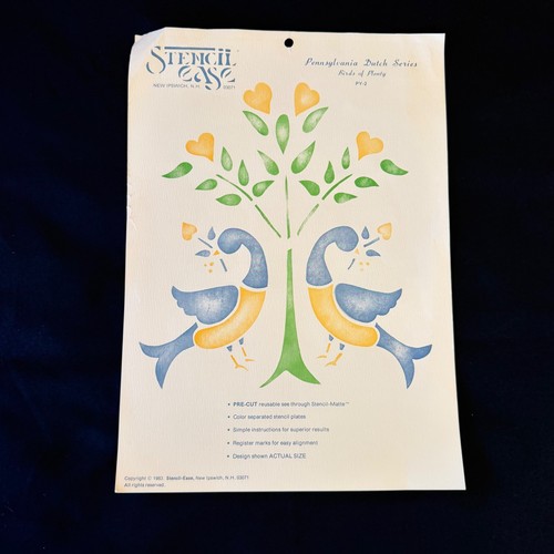 Vintage 1983 Stencil Ease Pennsylvania Dutch Birds of Plenty PY-2 Folk Art