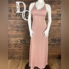 Forever 21 | Padded V-Neck Open Strappy Back Maxi Dress Blush Pink Satin