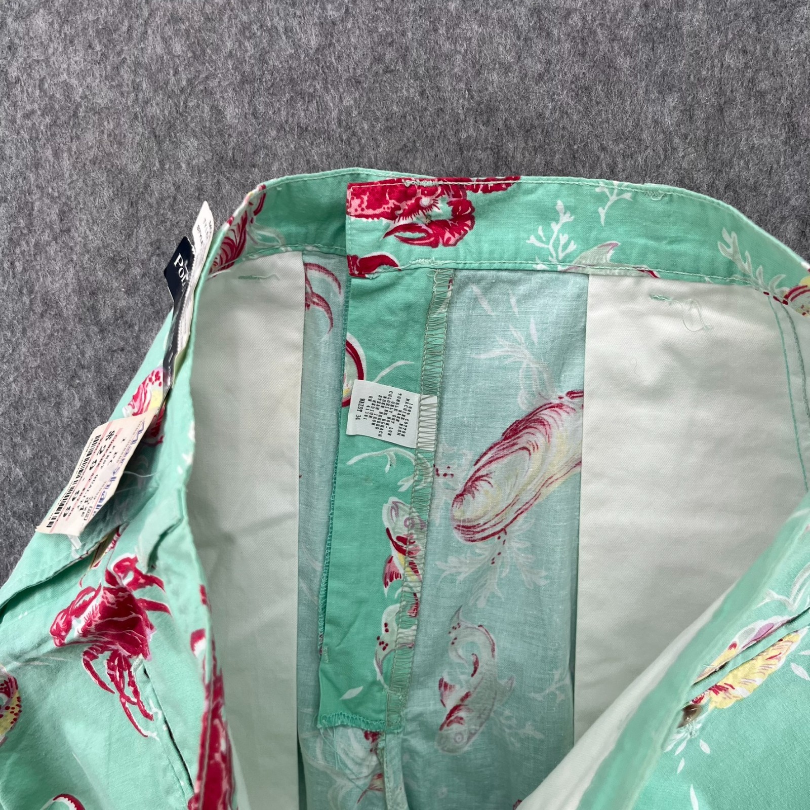 Vintage Polo Ralph Lauren Shorts Mens 34 Green Lobster Koi Nautical Rare NEW image 10