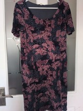 White Stuff Blue And Pink Floral Jersey Dress Size 10