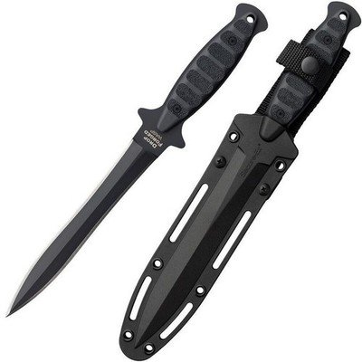 Cold Steel Drop Forged Wasp Carbon Steel Blade Black Handle Fixed Knife - 36MCD