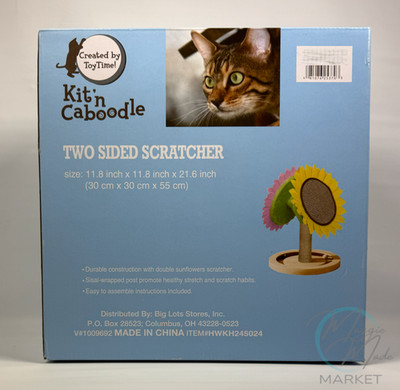 New Kit n Caboodle Two Sided Cat Scratcher Post with Sunflower Design Toy Time