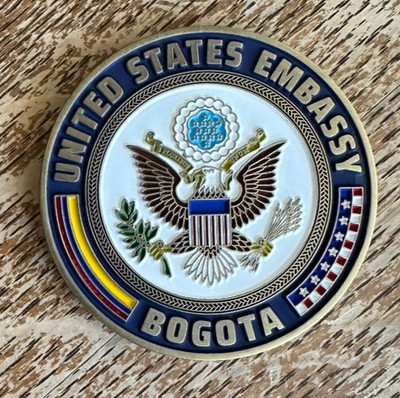 2.0  American U.S. Embassy State Dept - Bogota Colombia - Challenge Coin (Lenaj)
