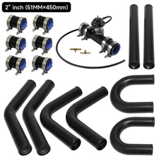 2.0" 51mm Universal Intercooler Pipe Piping Kit + BOV Turbo Blow Off Valve Kit