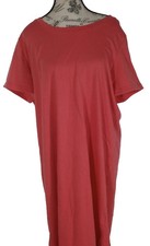 NWOT Jessica Simpson Women’s XL Ribbed Coral Pink Short Sleeve T‑Shirt Dress Kne