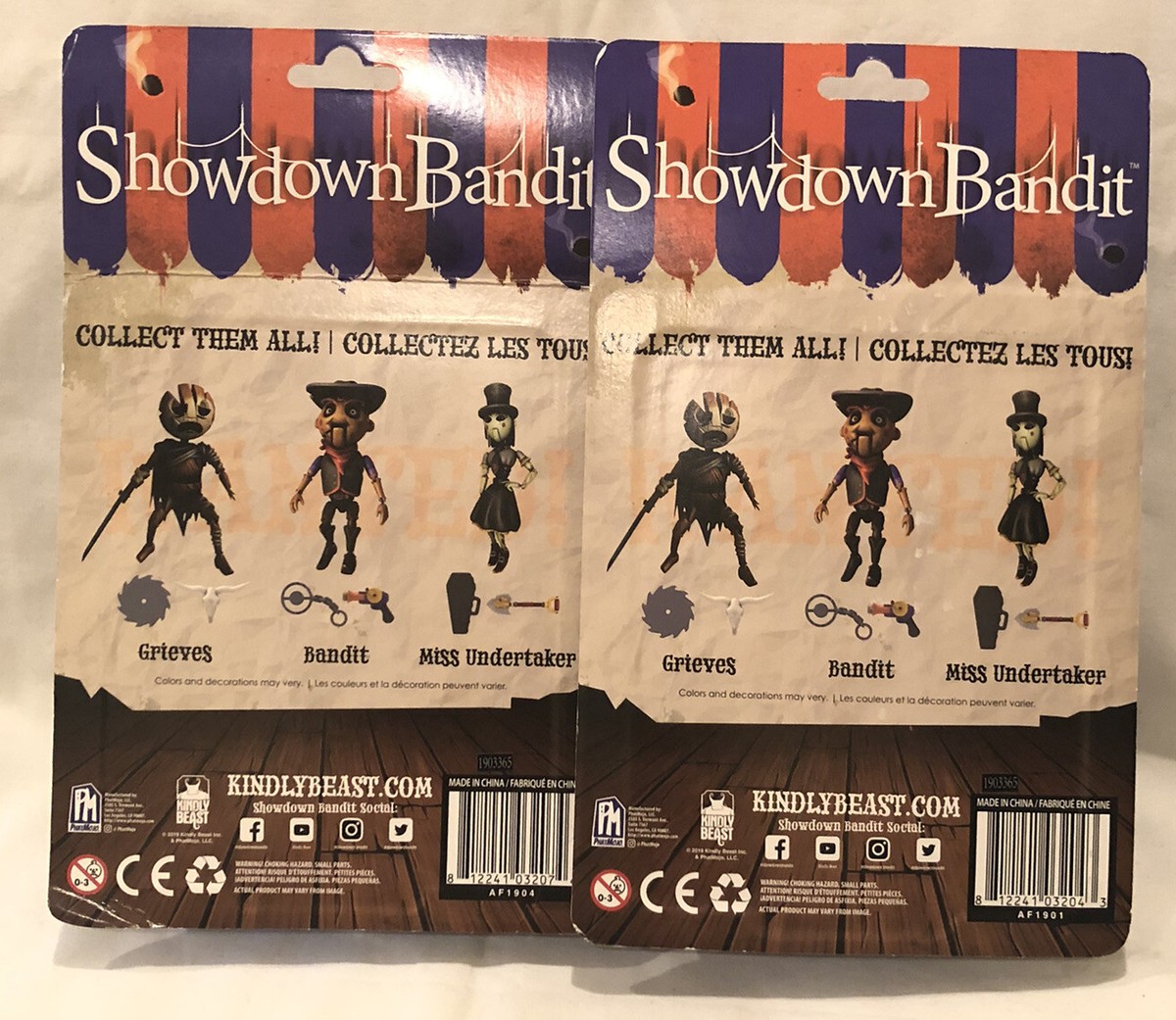 NEW! (2) Showdown Bandit Action Figures Series 1 Grieves & Bandit