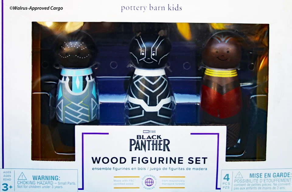FIGURAS DE MADERA DE GRANERO DE CERÁMICA NIÑOS MARVEL AVENGERS Y PANTERA NEGRA - NUEVO EN CAJA - ¡ENSAMBLAR! Foto 2 de 4