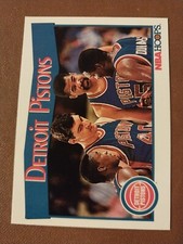 1991-92 DETROIT PISTONS NBA HOOPS TEAM CARD #281 ISAIAH THOMAS  LAIMBEER DUMARS
