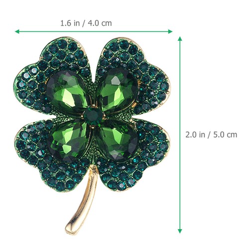 St. Patrick's Day Four leaf clover brooch - 4 variations of Art deco Style Pin - Picture 14 of 27