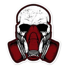 Skull Gas Mask Sticker Decal